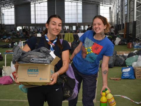two scouts carrying out things