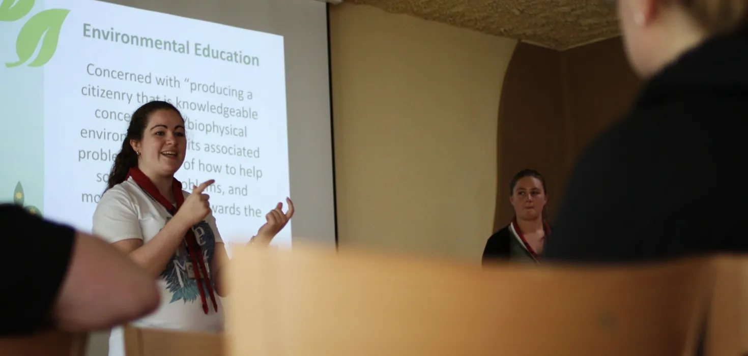 A scout giving a presentation