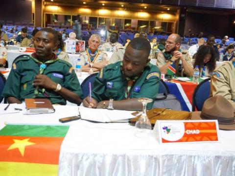 Scouts of Cameroon at the Regional conference in Harare in 2018