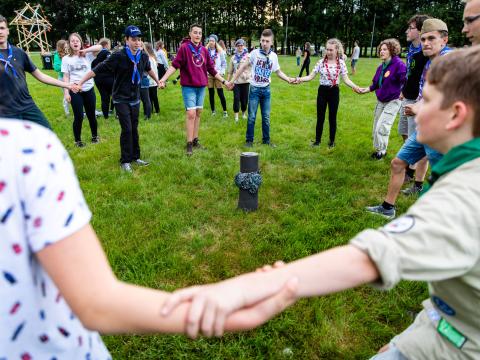 scouts forming a circle