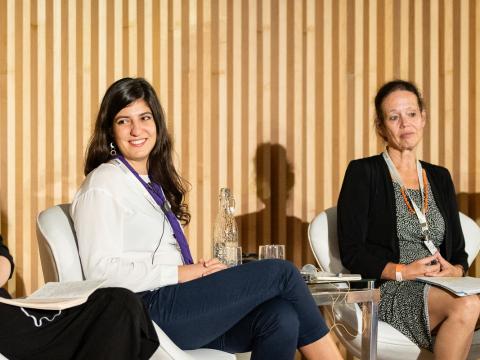 Youth Representative Thaís Querioz speaks on a panel during the World Non-Formal Education Forum