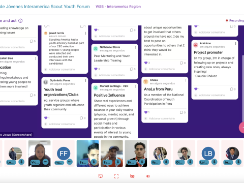 Screenshot of online youth forum