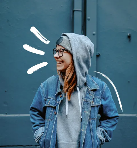 Woman in blue speaking