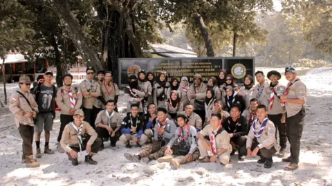 Cleaning No-Man's Land, an initiative to clean Ujung Kulon National Park by Gerakan Pramuka Scouts in Indonesia