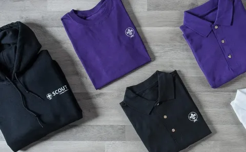 A range of World Scouting clothing available at the World Scout Shop, like hoodies and t-shirts