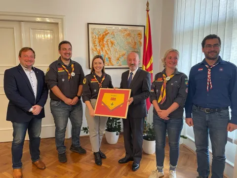 Scouts of Croatia and Scouts of North Macedonia visiting Macedonian Embassy to Croatia