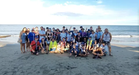 Scouts after cleaning beaches