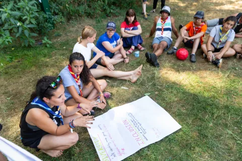 Participants of Roverway 2018 have a discussion on the topics of diversity and inclusion.