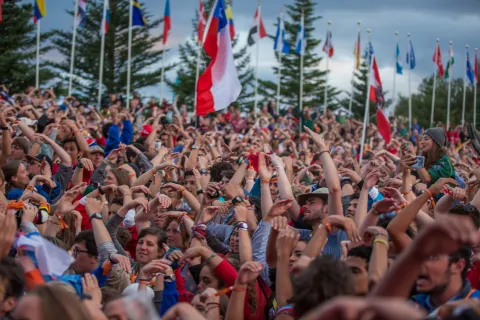 Audience during the World Scout MOOT in Iceland.