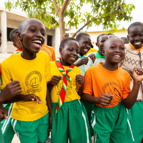 Scouts in Sudan smile